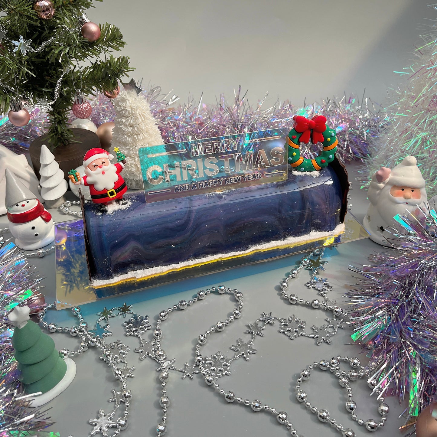 Christmas Galaxy Log Cake