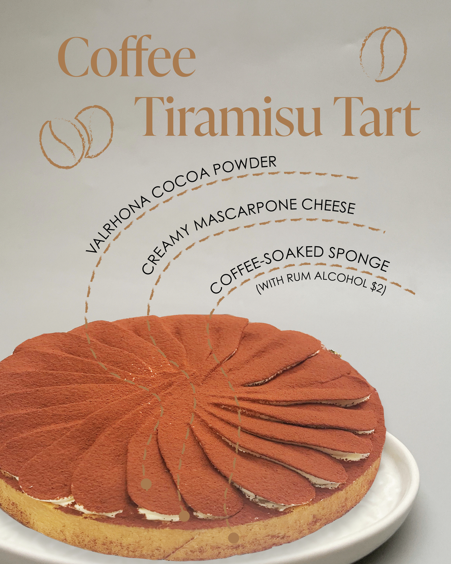 6" Tiramisu Tart Cake