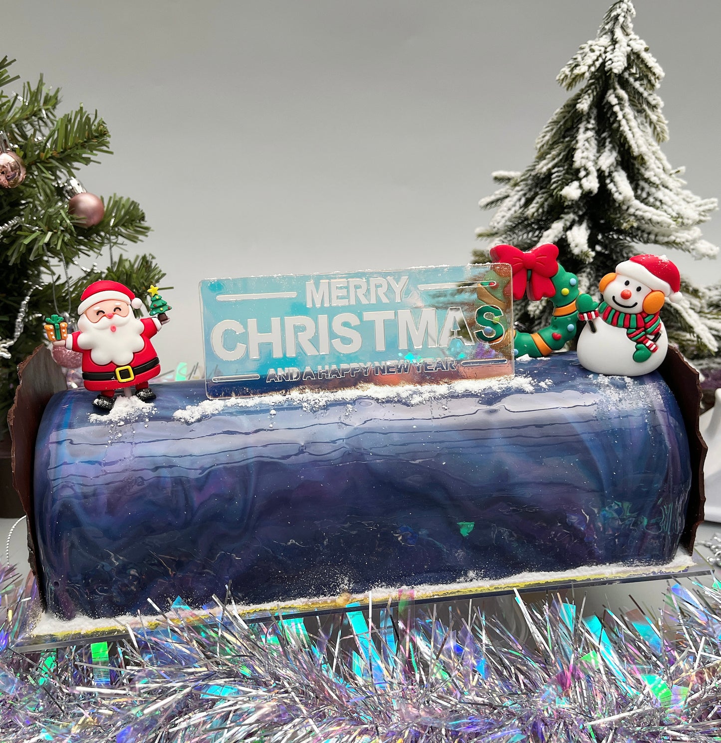 Christmas Galaxy Log Cake